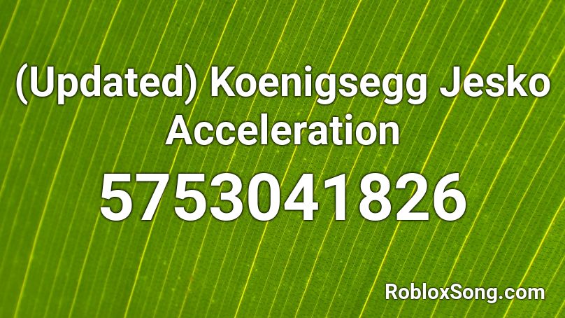 Koenigsegg Jesko Acceleration 1 Roblox ID