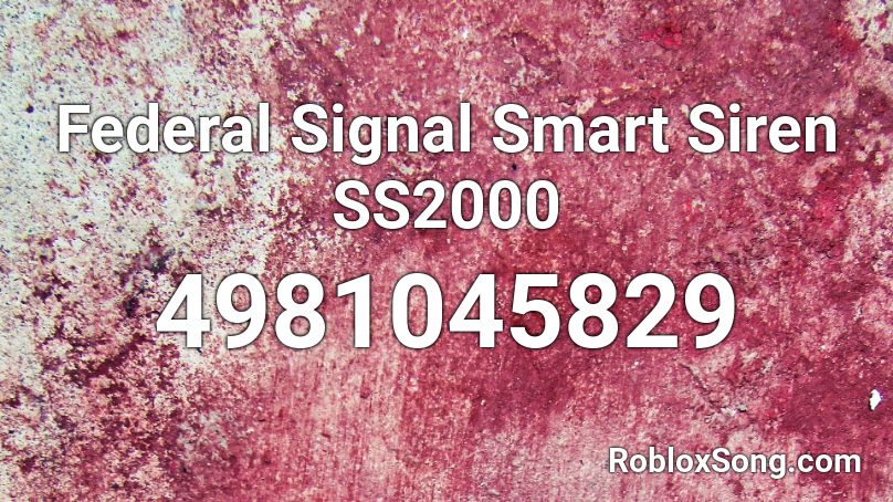 Federal Signal Smart Siren SS2000 Roblox ID