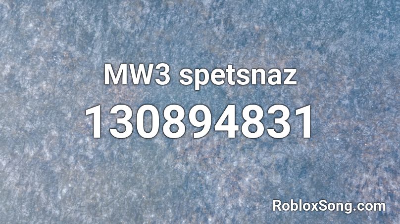 MW3 spetsnaz Roblox ID
