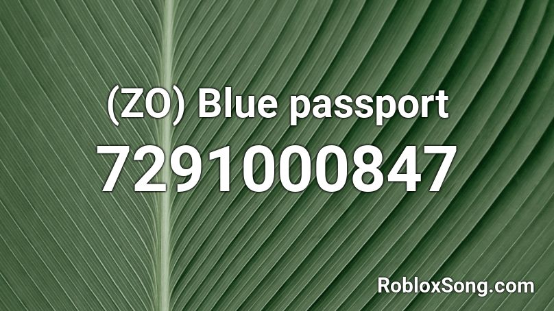 (ZO) Blue passport Roblox ID