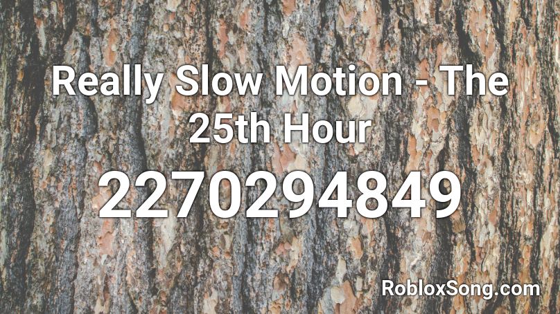 Really Slow Motion - The 25th Hour Roblox ID