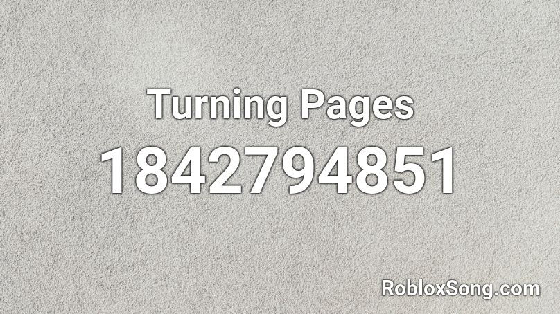 Turning Pages Roblox ID