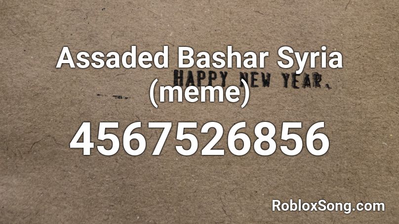 Assaded Bashar Syria (meme) Roblox ID