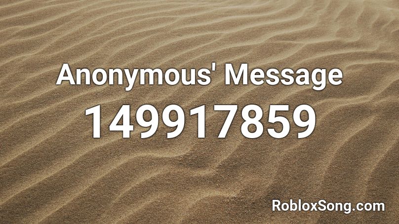 Anonymous' Message Roblox ID