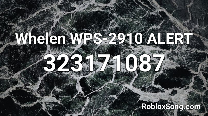 Whelen WPS-2910 ALERT Roblox ID