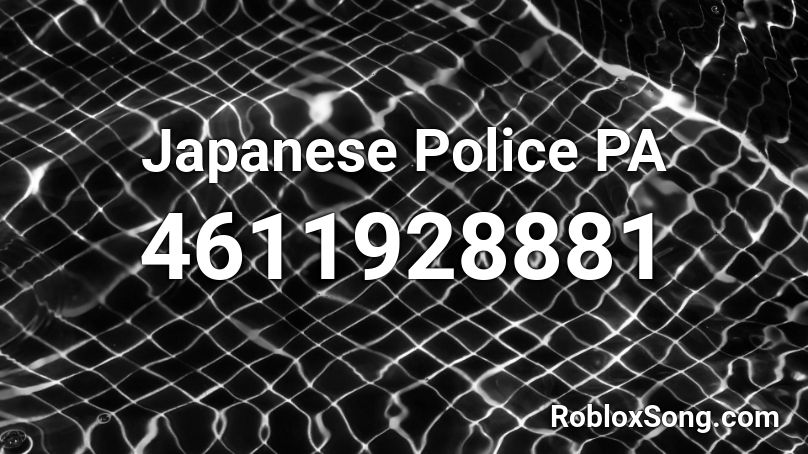 Japanese Police PA Roblox ID