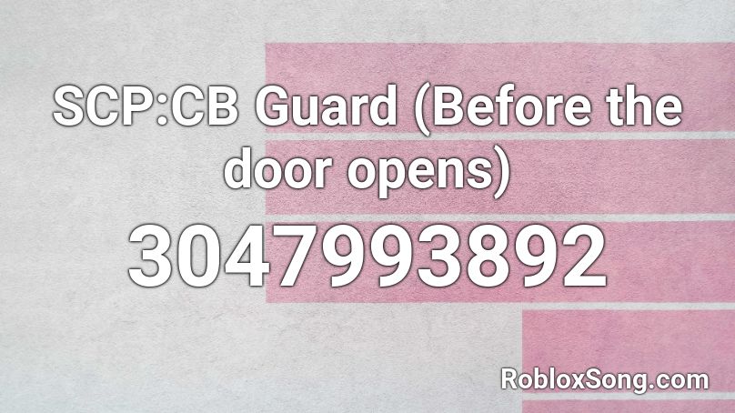 SCP:CB Guard (Before the door opens) Roblox ID