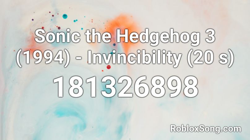 Sonic the Hedgehog 3 (1994) - Invincibility (20 s) Roblox ID