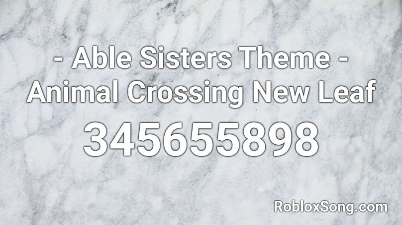 Able Sisters Theme Animal Crossing New Leaf Roblox Id Roblox Music Codes - animal clothes id for roblox