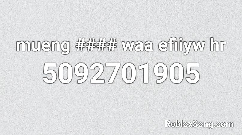 mueng #### waa efiiyw hr Roblox ID