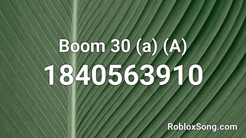 Boom 30 (a) (A) Roblox ID