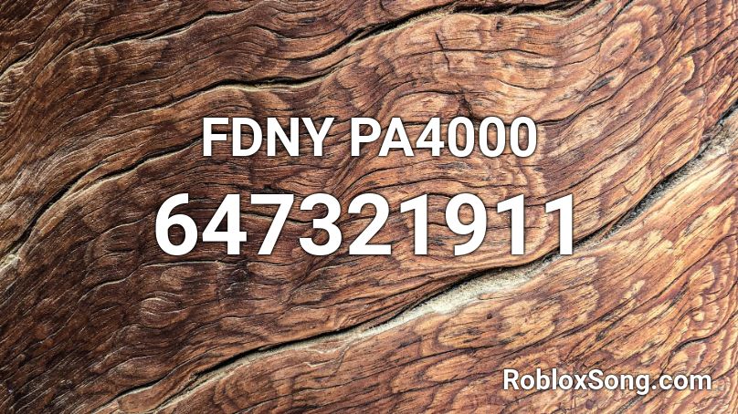 FDNY PA4000 Roblox ID