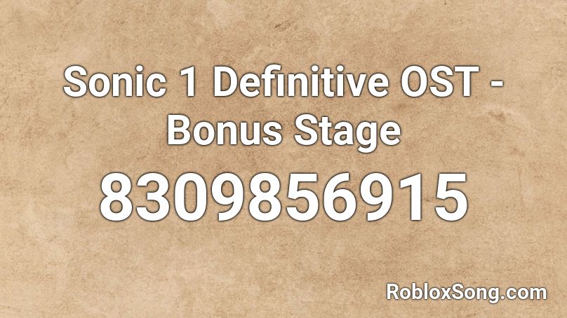 Sonic 1 Definitive OST - Bonus Stage Roblox ID