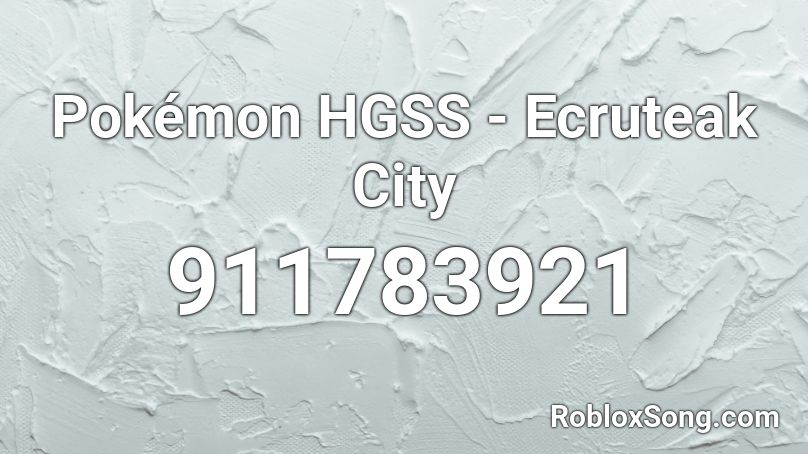 Pokémon HGSS - Ecruteak City Roblox ID