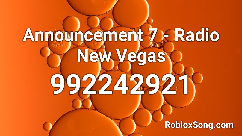 Announcement 7 - Radio New Vegas Roblox ID