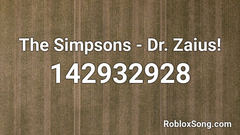 The Simpsons - Dr. Zaius! Roblox ID