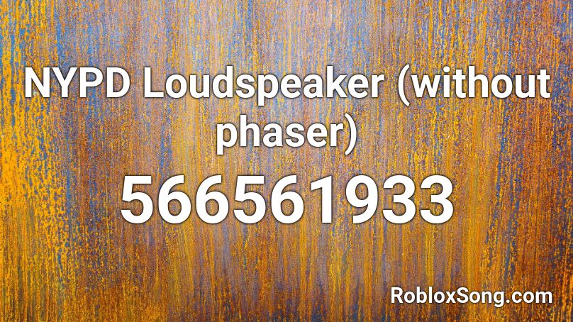 NYPD Loudspeaker (without phaser) Roblox ID