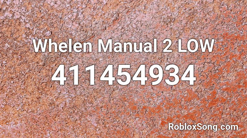 Whelen Manual 2 LOW Roblox ID