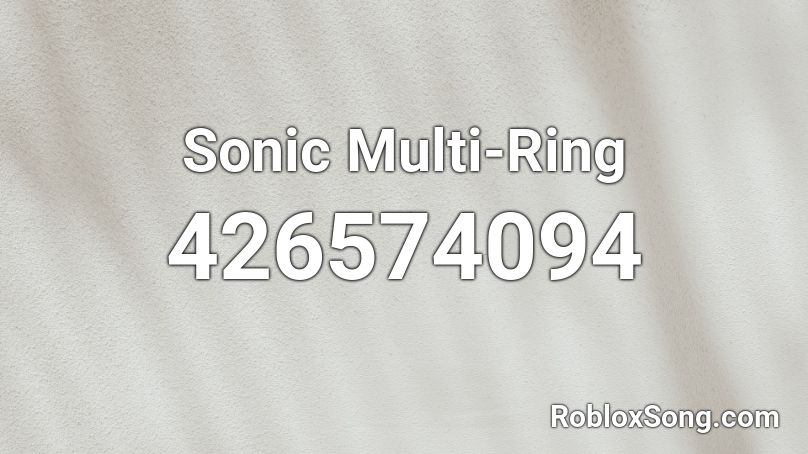 Sonic Multi-Ring Roblox ID