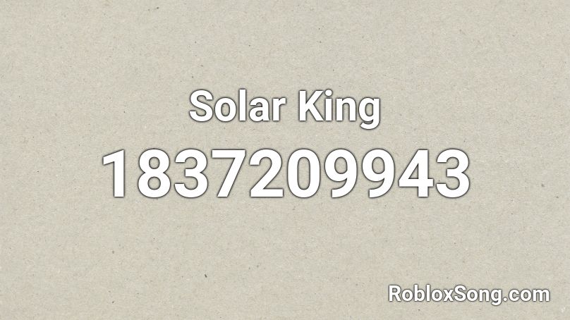 Solar King Roblox ID