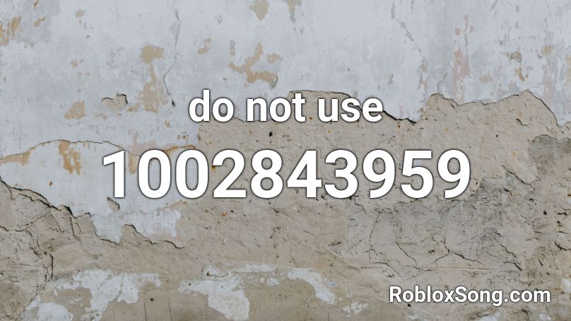 do not use Roblox ID
