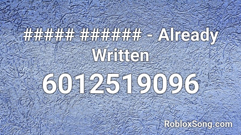 ##### ###### - Already Written Roblox ID
