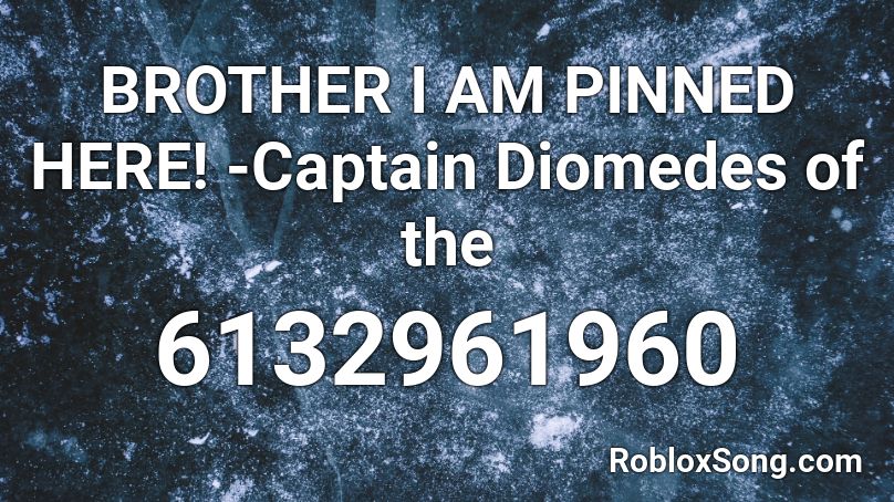 BROTHER I AM PINNED HERE! -Captain Diomedes of the Roblox ID