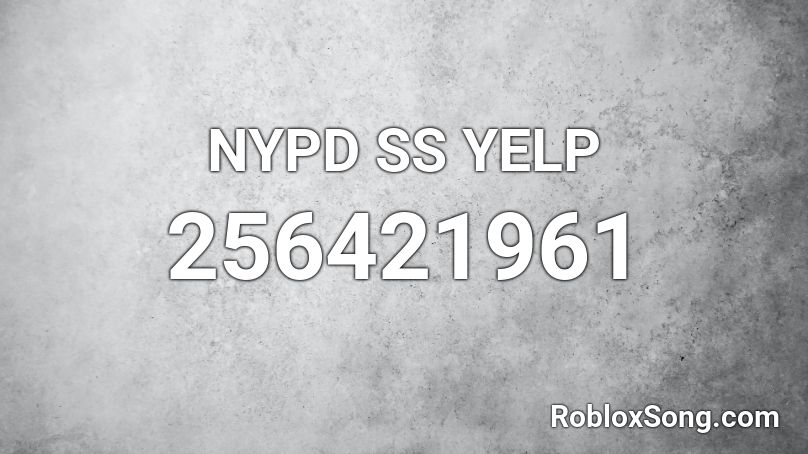 NYPD SS YELP Roblox ID