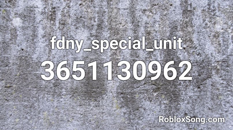 fdny_special_unit Roblox ID