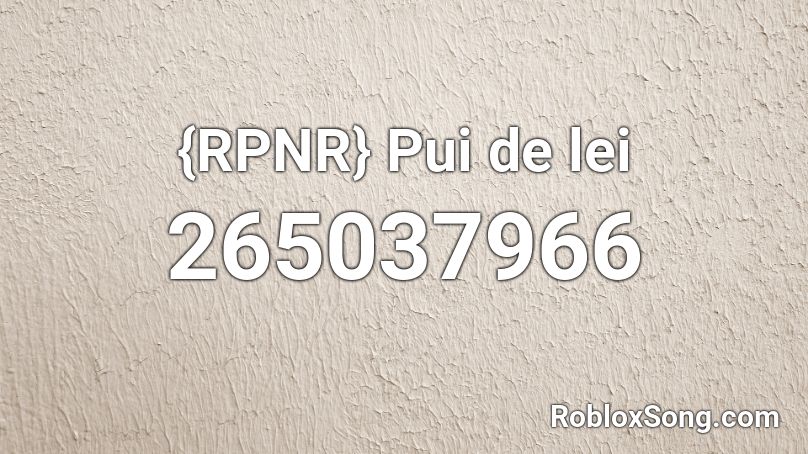 {RPNR} Pui de lei Roblox ID