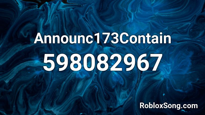 Announc173Contain Roblox ID