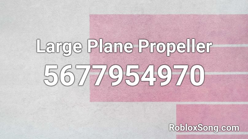 Large Plane Propeller Roblox ID