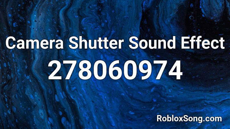 Camera Shutter Sound Effect Roblox ID