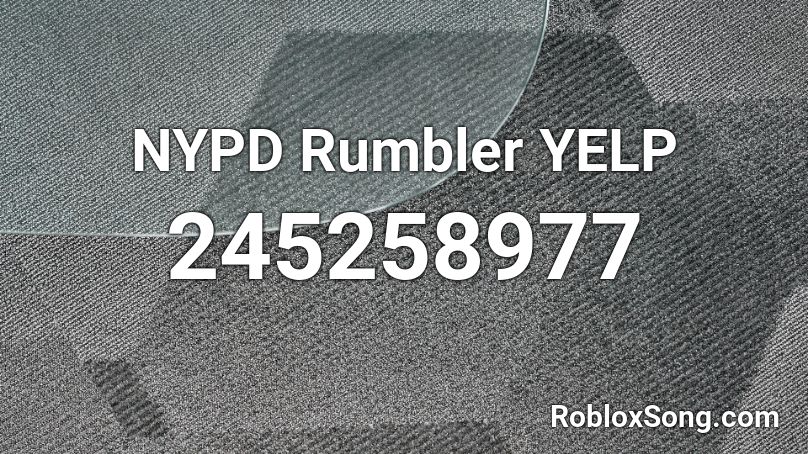 NYPD Rumbler YELP Roblox ID