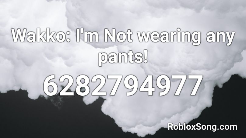 Wakko: I'm Not wearing any pants! Roblox ID
