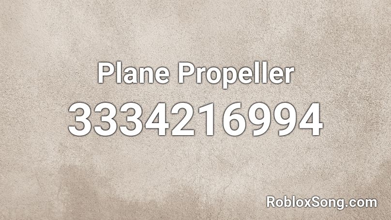 Plane Propeller Roblox ID