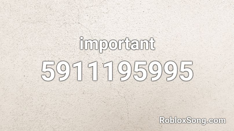 important Roblox ID